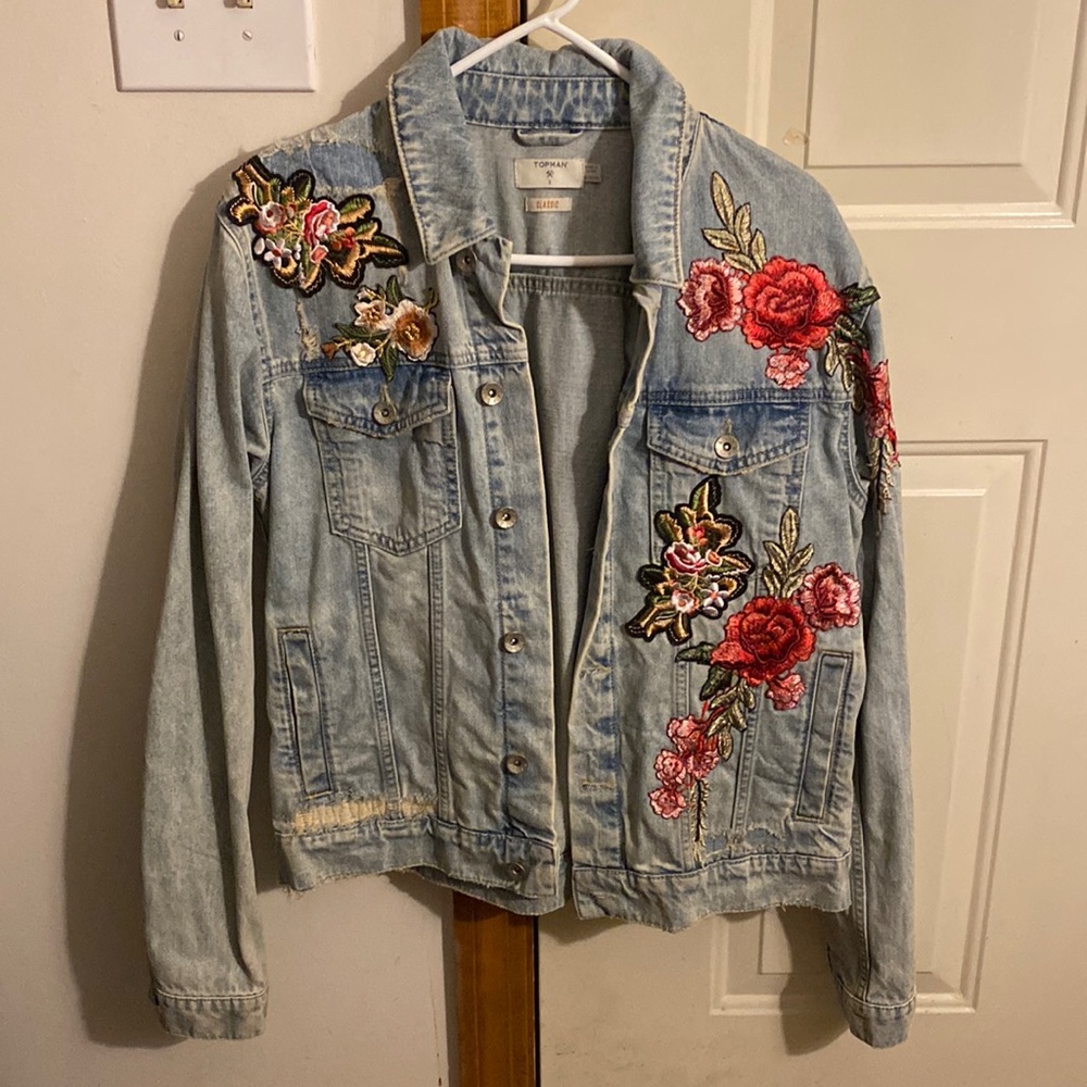 Topman embroidered jean jacket